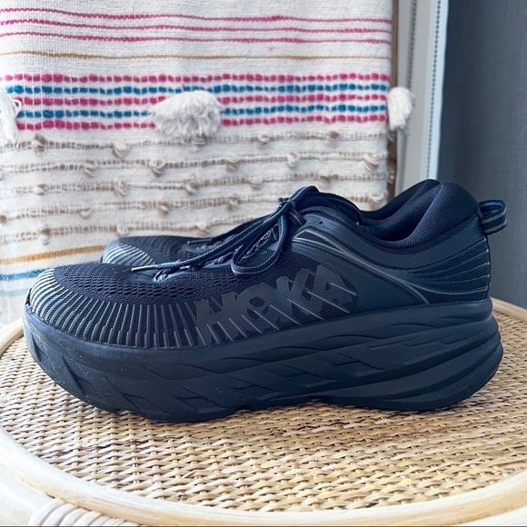 Hoka One One Bondi 7 Black Low Top Road-Running Sneakers Women’s Size 9.5 Wide - Picture 5 of 10